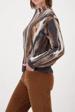 Monari Pullover & Sweatshirts*809689 anthra gemustert