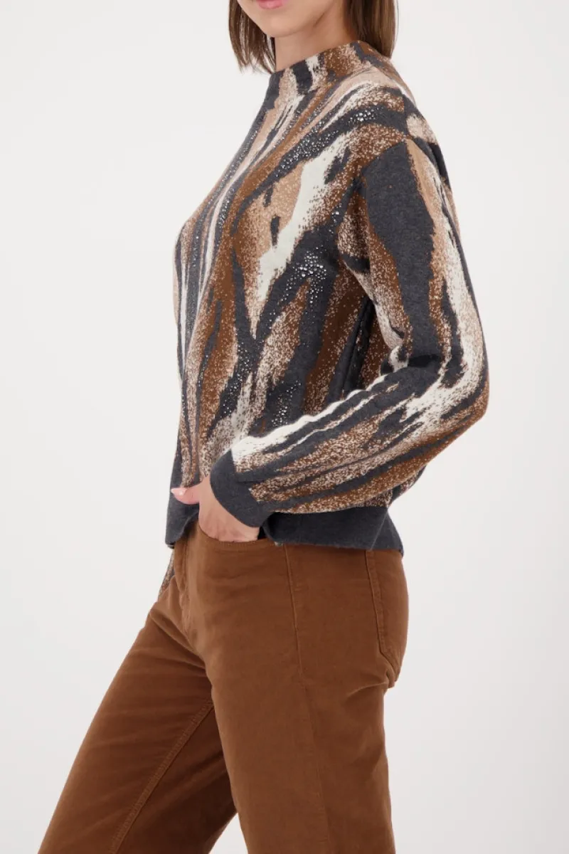 Monari Pullover & Sweatshirts*809689 anthra gemustert