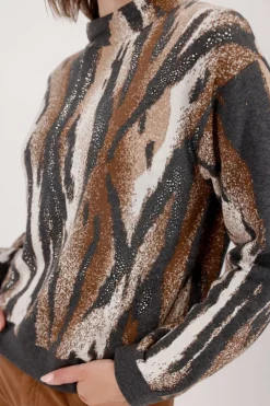 Monari Pullover & Sweatshirts*809689 anthra gemustert