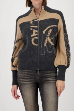 Monari Pullover & Sweatshirts*809555 anthra melange gemustert