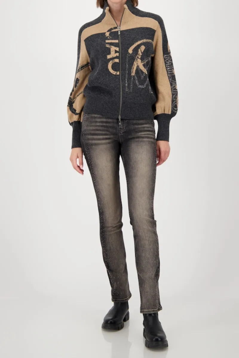 Monari Pullover & Sweatshirts*809555 anthra melange gemustert