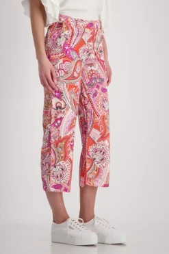 Monari Hosen*408875 apricot gemustert