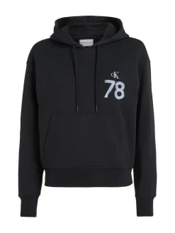 Calvin Klein Jeans Pullover & Sweatshirts*1978 ARTWORK OVERSIZED HOODIE ck black