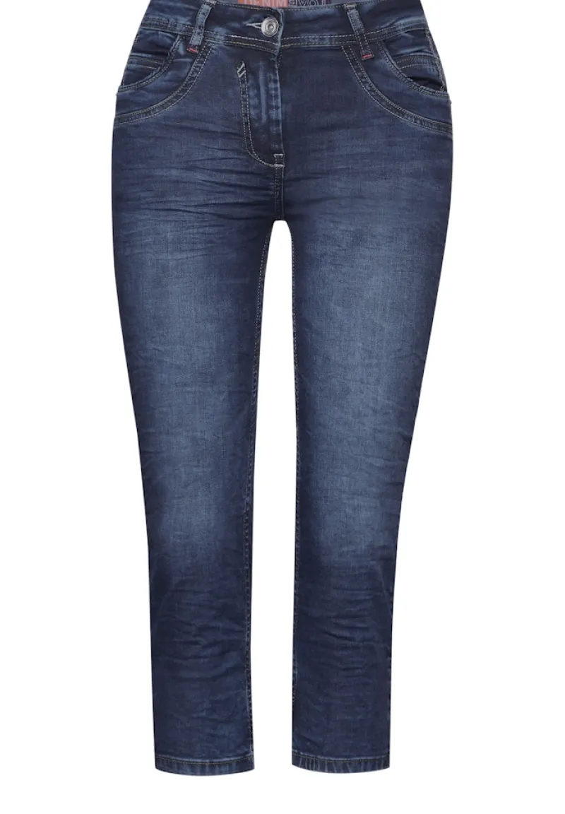 Cecil Shorts*3/4 Casual Fit Jeans mid blue used wash