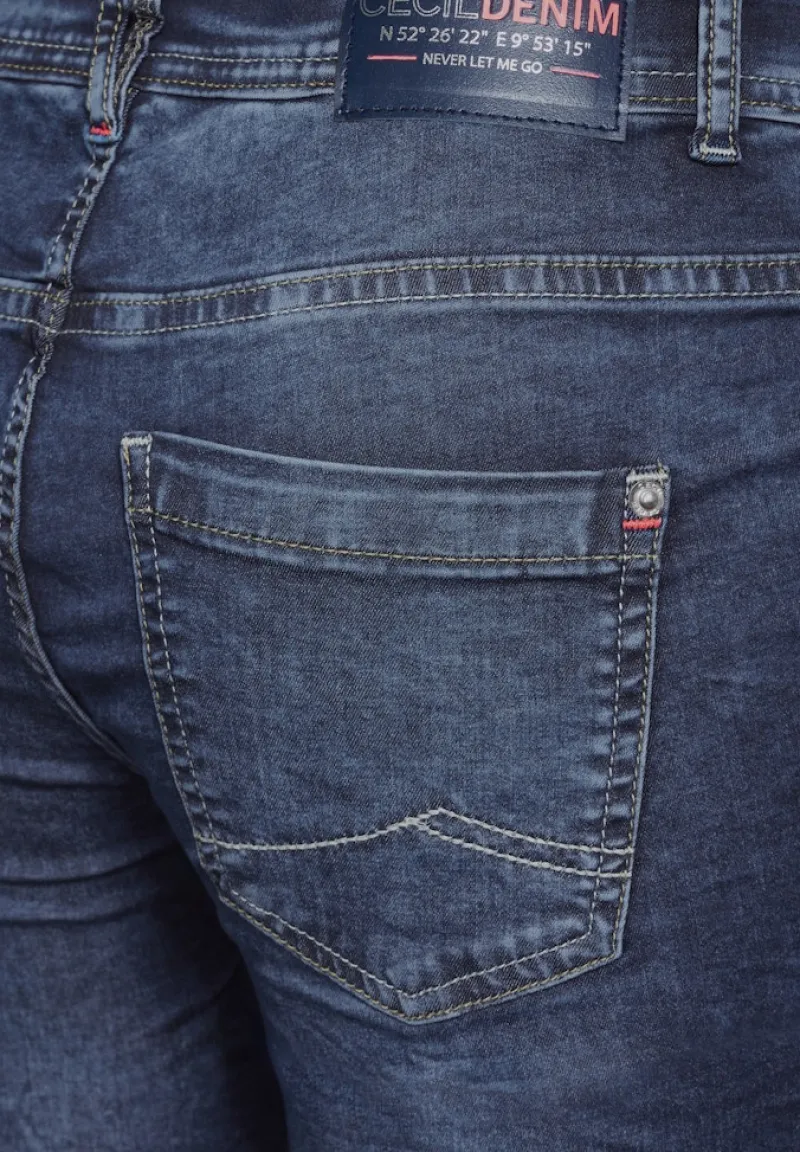 Cecil Shorts*3/4 Casual Fit Jeans mid blue used wash