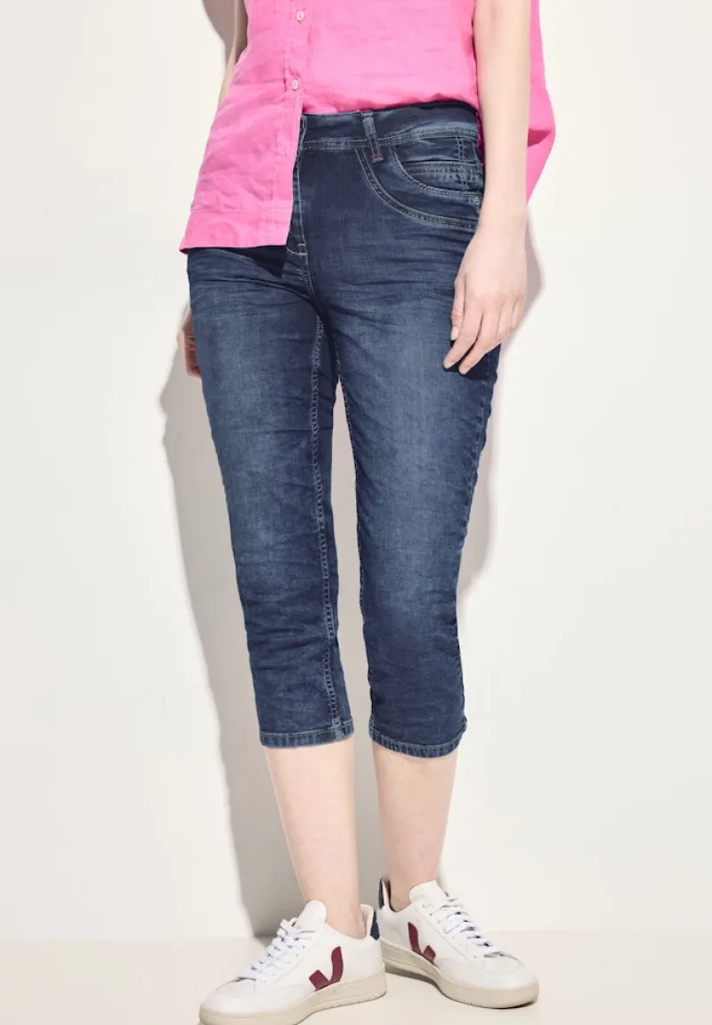 Cecil Shorts*3/4 Casual Fit Jeans mid blue used wash