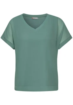 Street One Shirts*2 in 1 Chiffon-T-Shirt seafoam green
