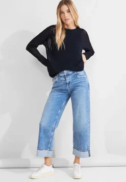 Street One Shirts*2 in 1 Langarmshirt deep blue