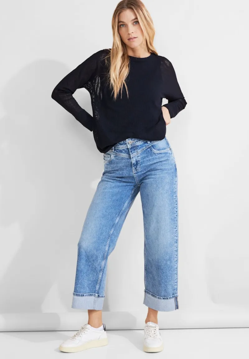 Street One Shirts*2 in 1 Langarmshirt deep blue