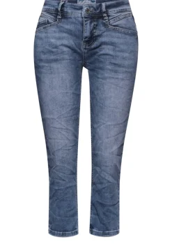 Street One Shorts*3/4 Jeans im Casual Fit mid blue random wash