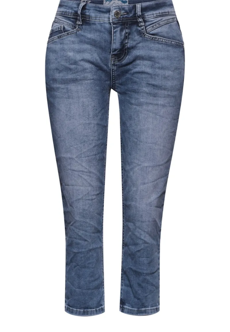 Street One Shorts*3/4 Jeans im Casual Fit mid blue random wash