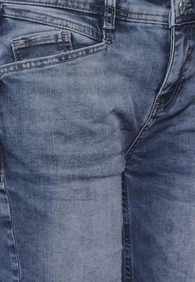 Street One Shorts*3/4 Jeans im Casual Fit mid blue random wash