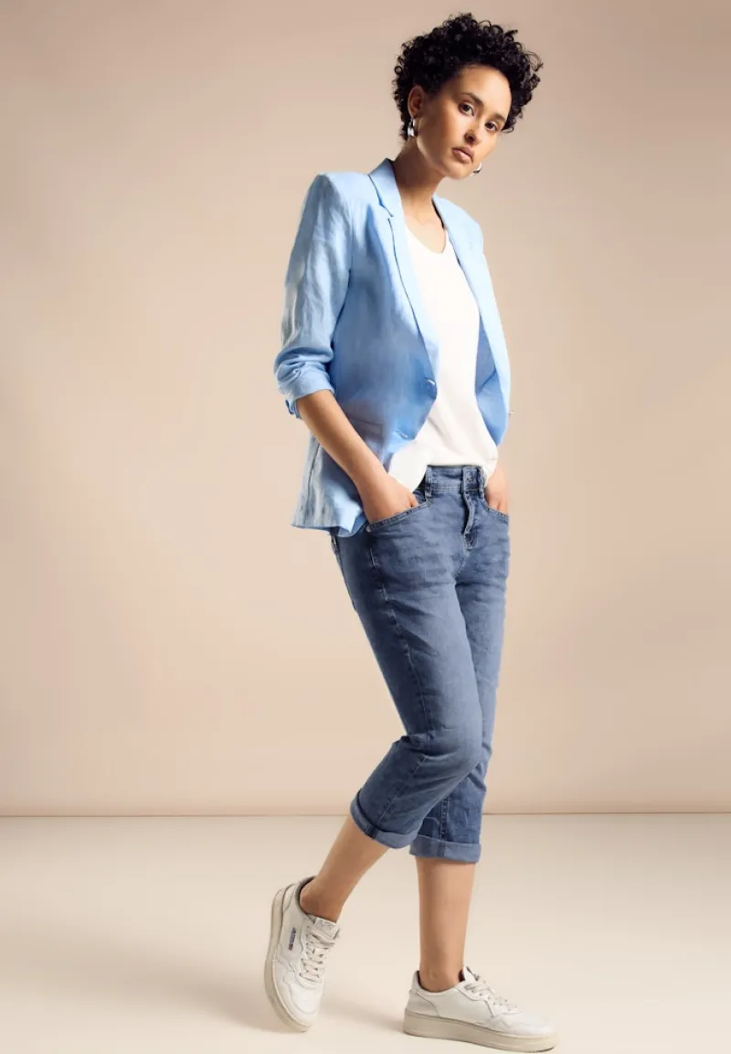 Street One Shorts*3/4 Jeans im Casual Fit mid blue random wash