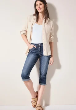 Cecil Shorts*3/4 Jeans mid blue used wash