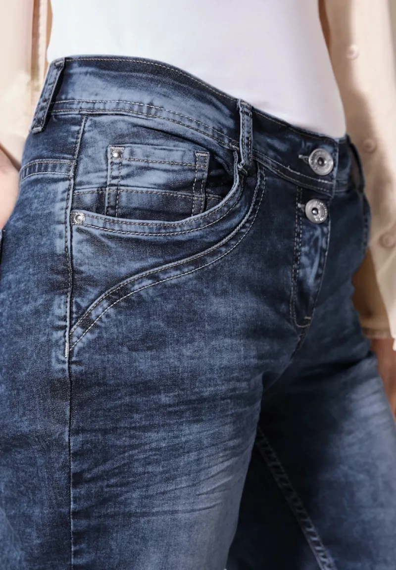 Cecil Shorts*3/4 Jeans mid blue used wash