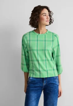 Street One Shirts*3/4 Karoshirt light spring green mel.