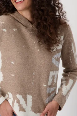 Monari Pullover & Sweatshirts*808307 milk chocolate gemustert