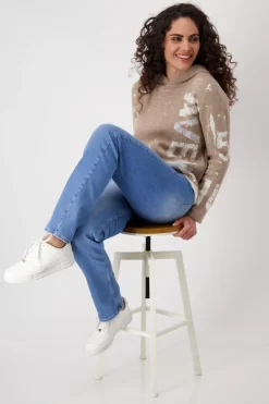 Monari Pullover & Sweatshirts*808307 milk chocolate gemustert