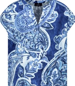 Monari Blusen*409756 navy blue gemustert