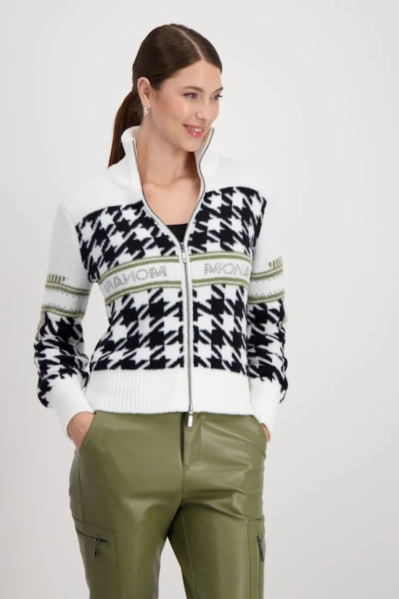 Monari Pullover & Sweatshirts*807798 off-white gemustert