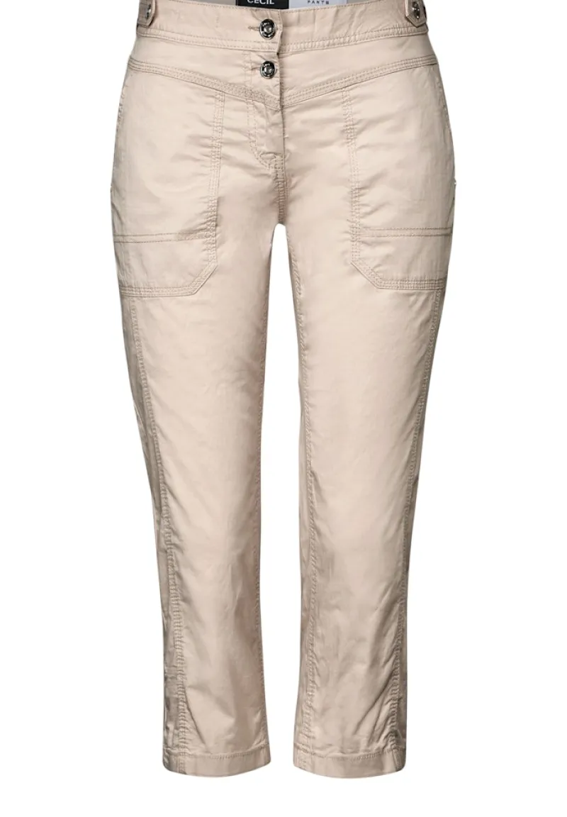 Cecil Shorts*3/4 Papertouch Hose boulder beige