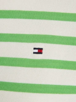 Tommy Hilfiger Shirts*1985 REG PIQUE STRIPE POLO SS breton stp w white- spring lime