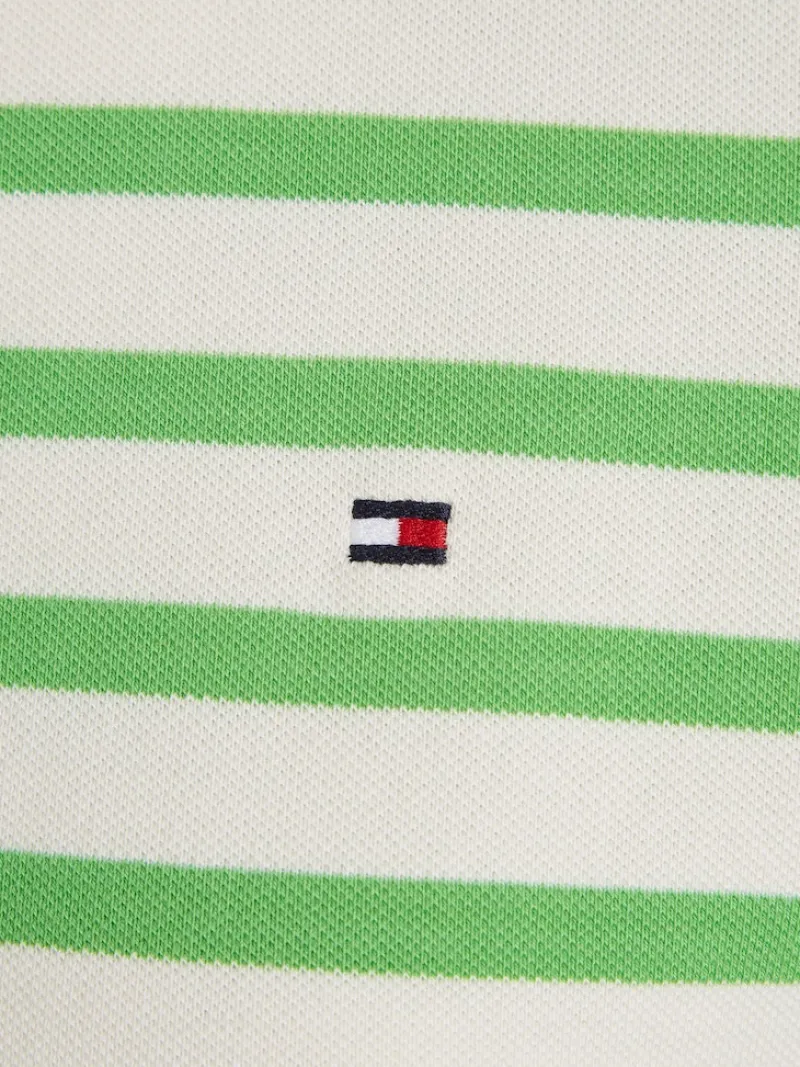 Tommy Hilfiger Shirts*1985 REG PIQUE STRIPE POLO SS breton stp w white- spring lime