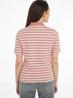 Tommy Hilfiger Shirts*1985 REG PIQUE STRIPE POLO SS breton stp- teaberry- ecru