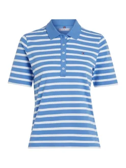 Tommy Hilfiger Shirts*1985 REG PIQUE STRIPE POLO SS breton ecru-blue spell