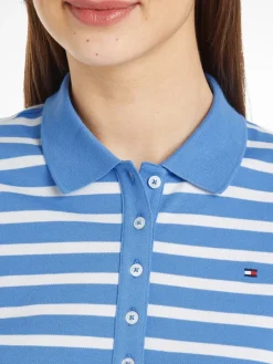 Tommy Hilfiger Shirts*1985 REG PIQUE STRIPE POLO SS breton ecru-blue spell