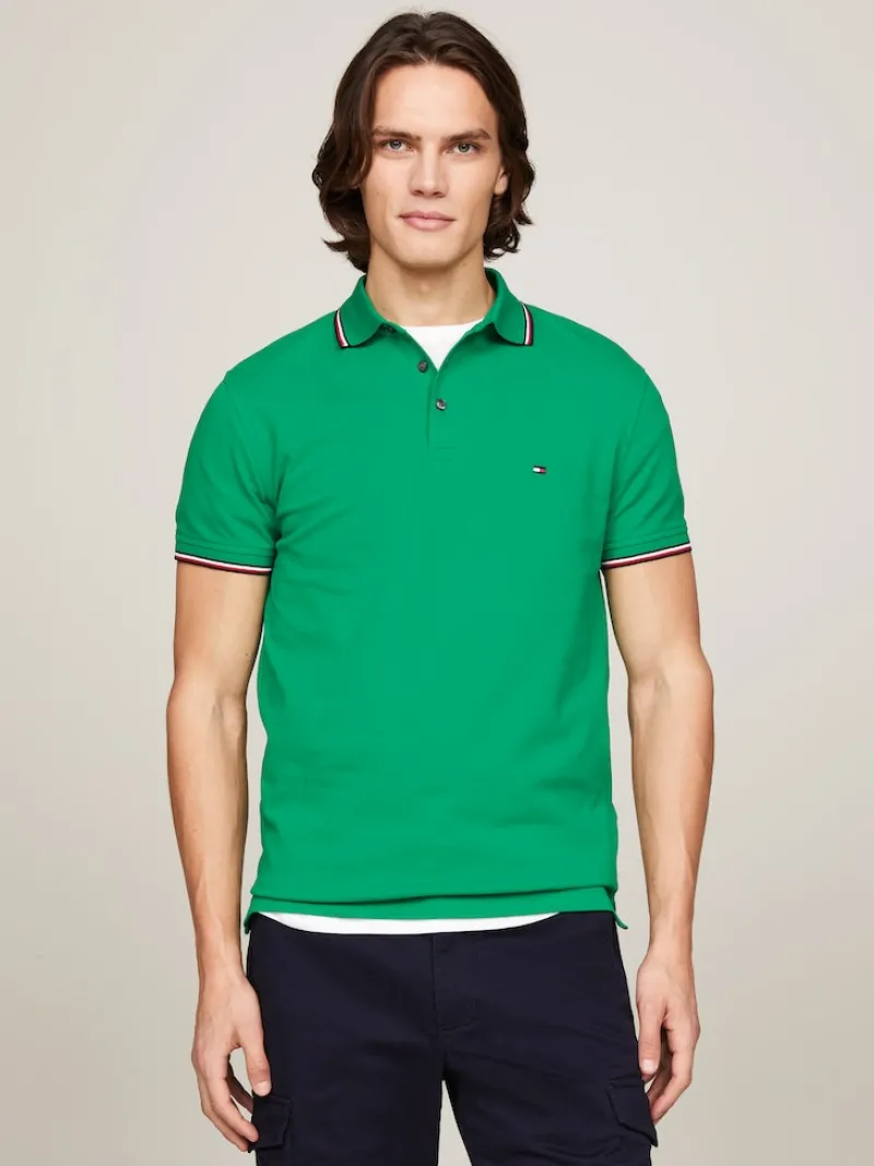 Tommy Hilfiger Shirts|Big Boys*1985 RWB TIPPED SLIM POLO olympic green
