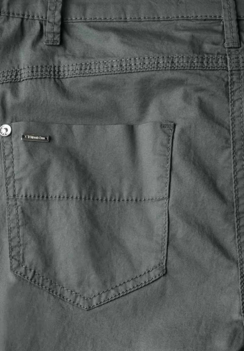 Street One Shorts*3/4 Satin Hose mit Taschen marshy green