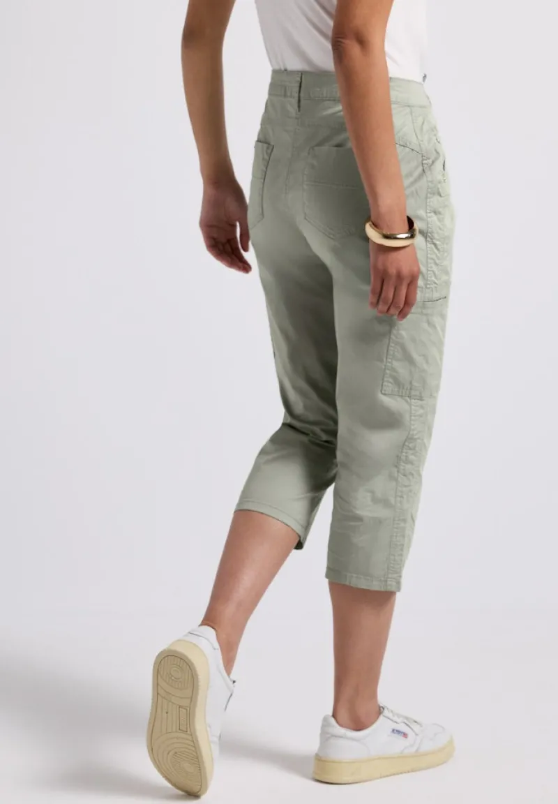 Street One Shorts*3/4 Satin Hose mit Taschen Pastel Green