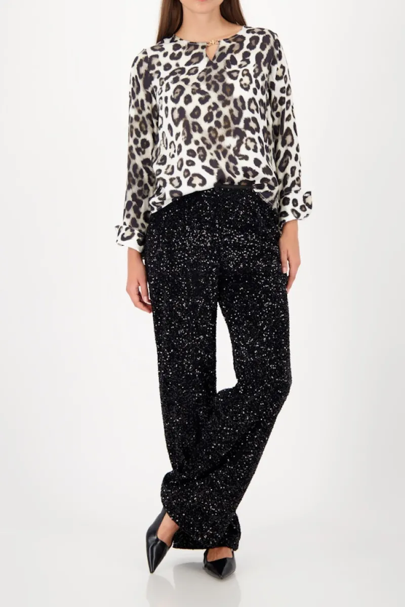 Monari Blusen*809583 schwarz gemustert
