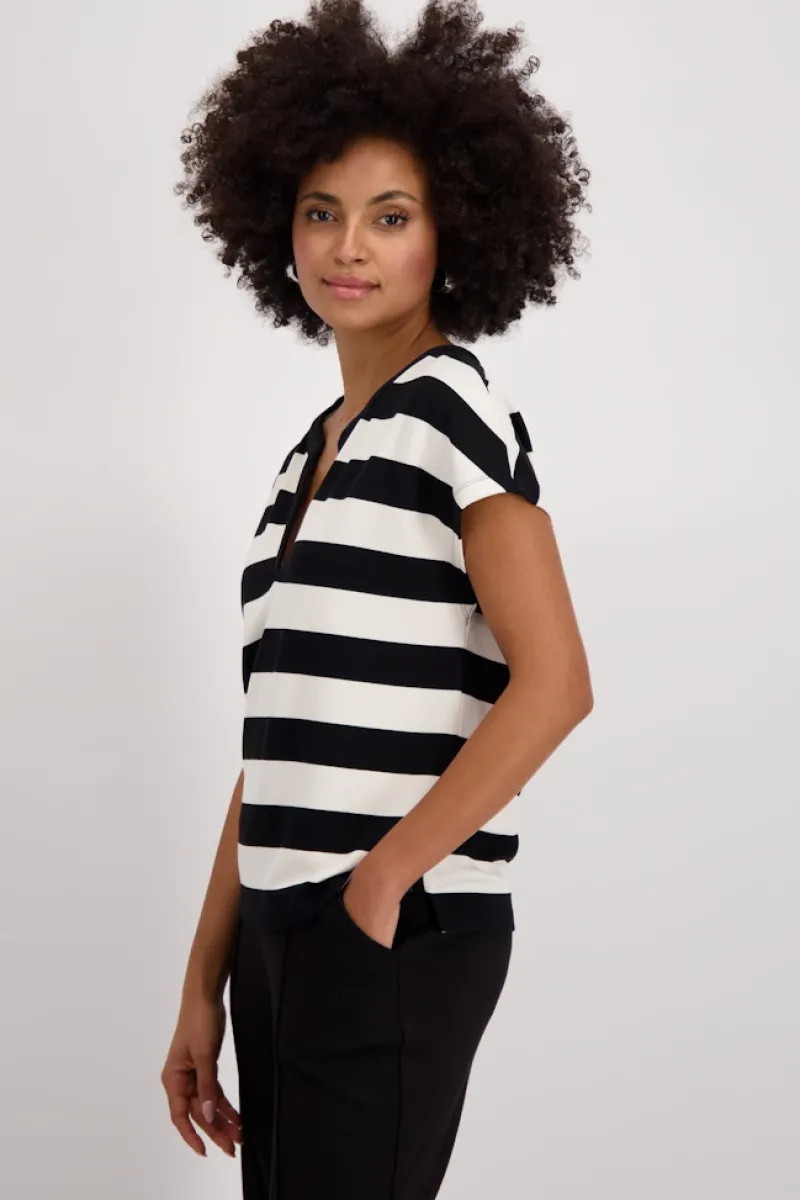 Monari Shirts*409879 schwarz ringel