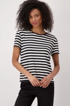 Monari Shirts*409889 schwarz ringel