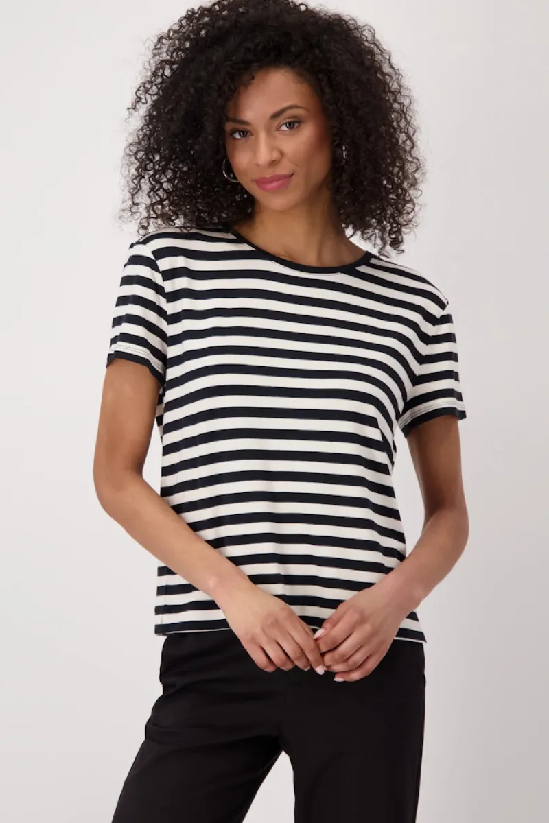 Monari Shirts*409889 schwarz ringel