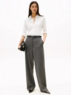 Tommy Hilfiger Blusen*1985 SLIM PIQUE BTN DOWN LS ecru