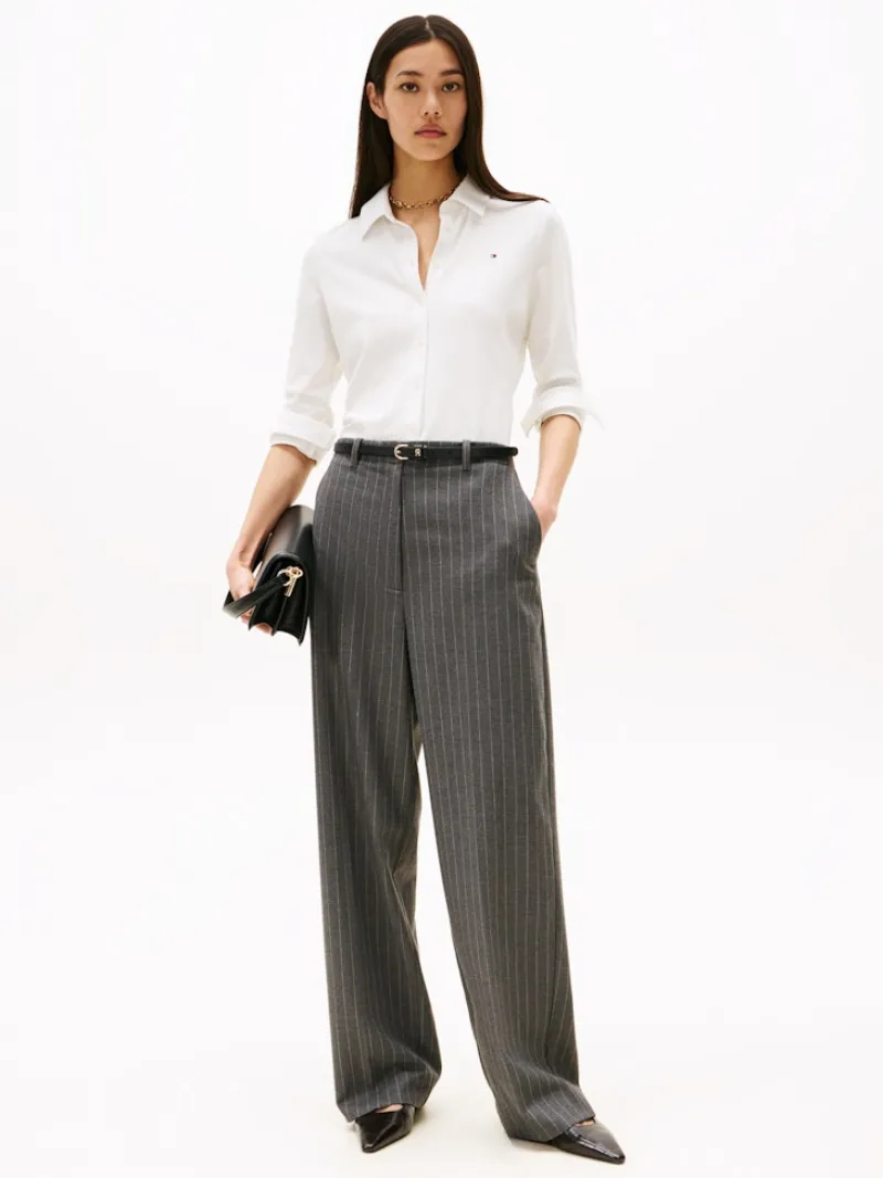 Tommy Hilfiger Blusen*1985 SLIM PIQUE BTN DOWN LS ecru