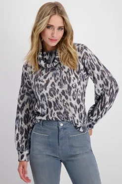 Monari Pullover & Sweatshirts*807448 smokey blue gemustert