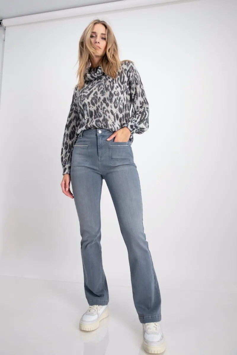 Monari Pullover & Sweatshirts*807448 smokey blue gemustert