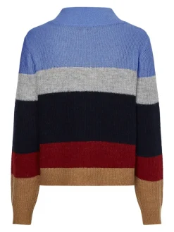Tommy Hilfiger Pullover & Sweatshirts*ALPACA MOCK-NK SWEATER desert sky colorblock stp