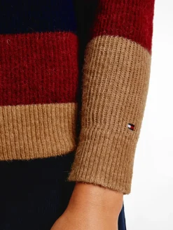 Tommy Hilfiger Pullover & Sweatshirts*ALPACA MOCK-NK SWEATER desert sky colorblock stp