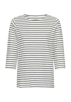 Camel Active Shirts*3/4-Arm T-Shirt mit Seitenschlitzen night blue stripes