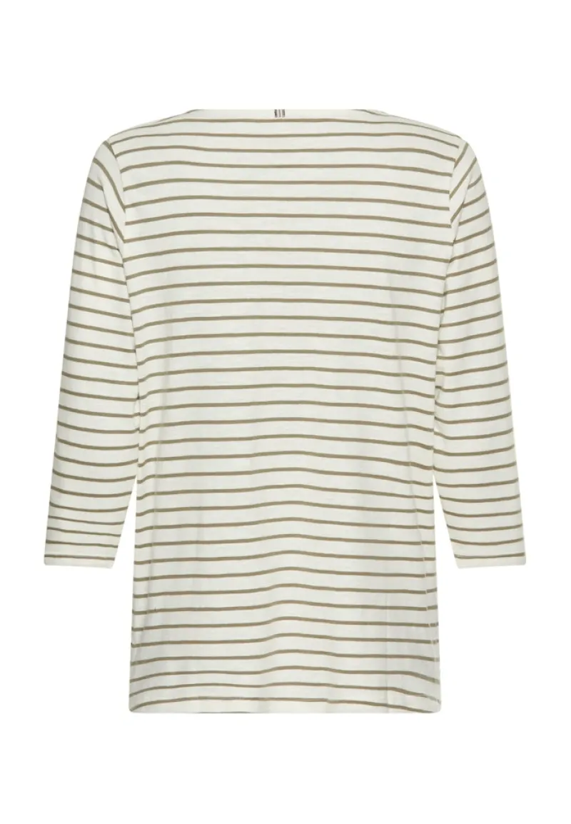 Camel Active Shirts*3/4-Arm T-Shirt mit Seitenschlitzen light khaki stripes