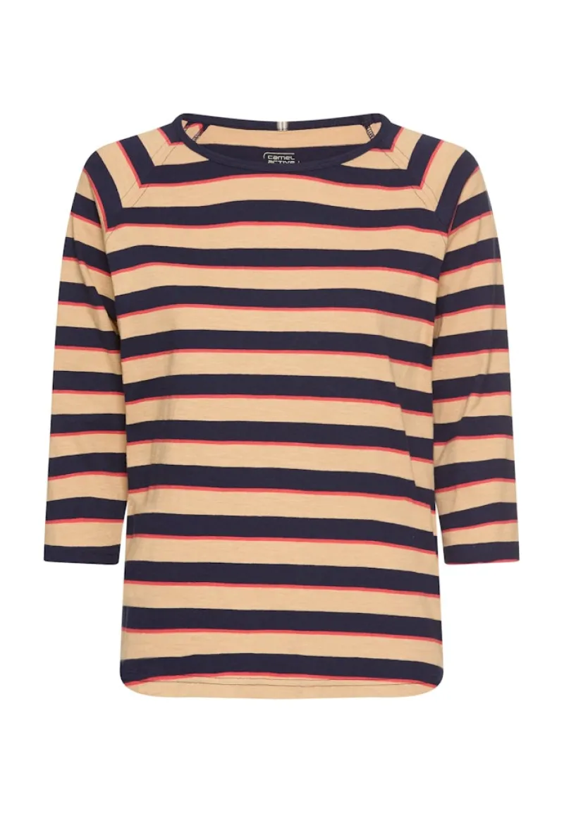 Camel Active Shirts*3/4-Arm T-Shirt mit Streifenmuster caramel stripes