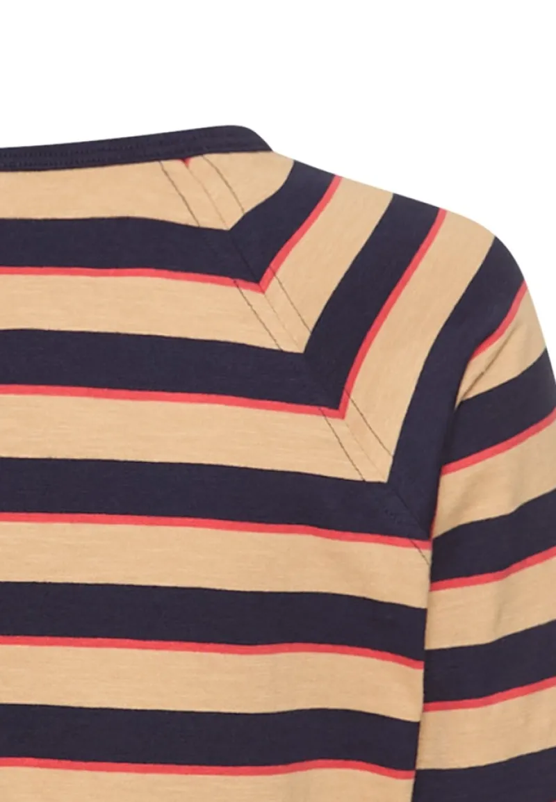 Camel Active Shirts*3/4-Arm T-Shirt mit Streifenmuster caramel stripes