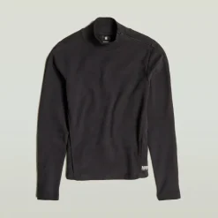 G-star Raw Shirts*Asymmetric zip cropped slim mock ls wmn dk black