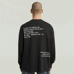 G-star Raw Shirts*Back embro text loose r t ls dk black