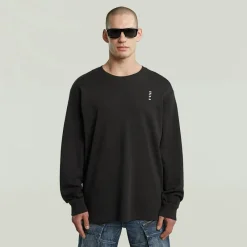 G-star Raw Shirts*Back embro text loose r t ls dk black